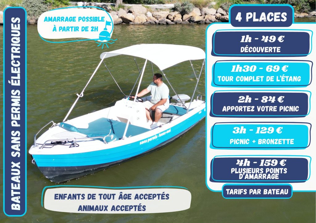 Bateaux sans permis électriques tarifs résumé